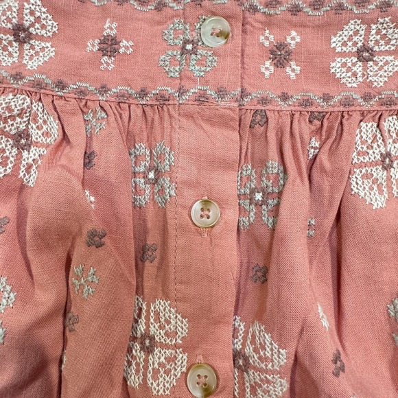 Torrid Linen Eyelet Tunic Embroidered Size XL Square Neck Flutter Boho Hippie - Picture 5 of 15